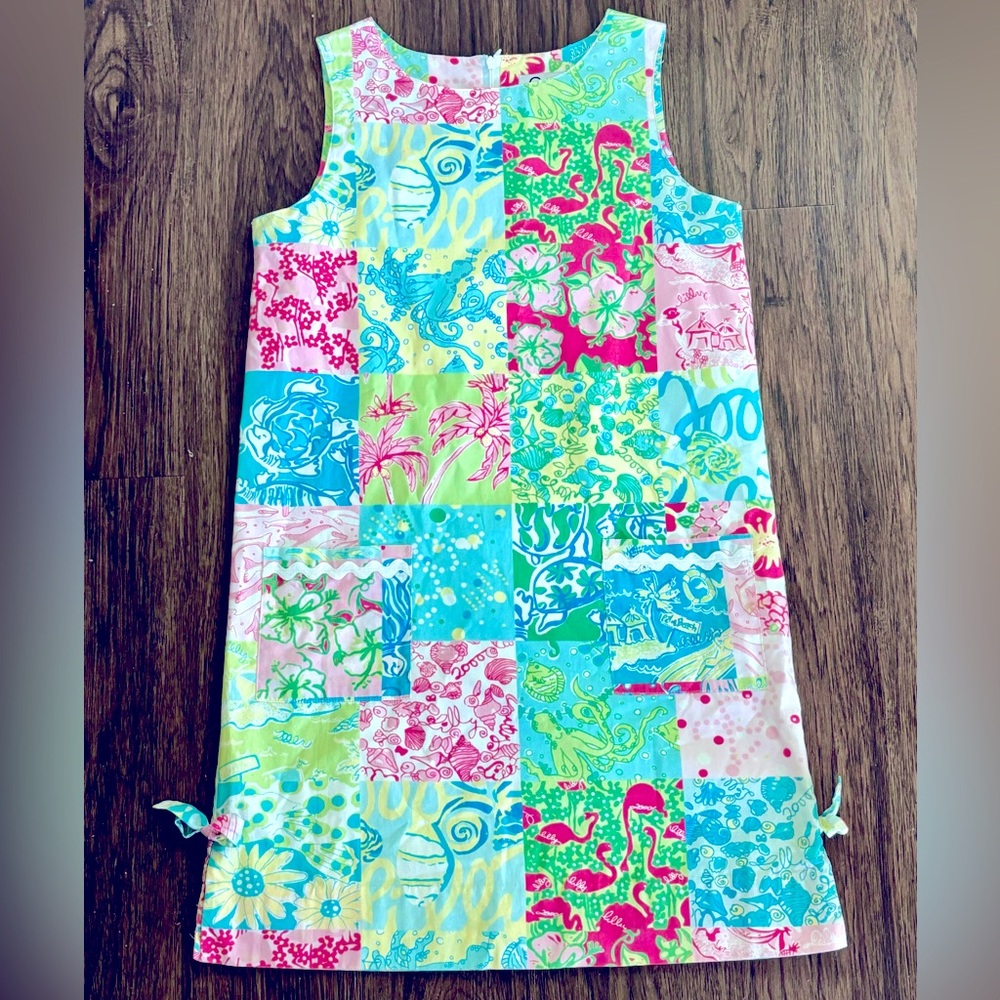 Adorable Lilly Pulitzer Sleeveless Shift Dress Size 6 Y2K Millennium Patch